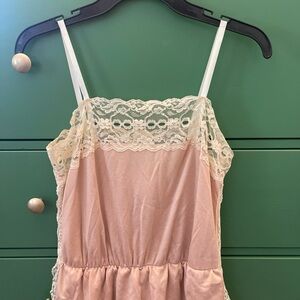 Lace Trim Blush Chemise